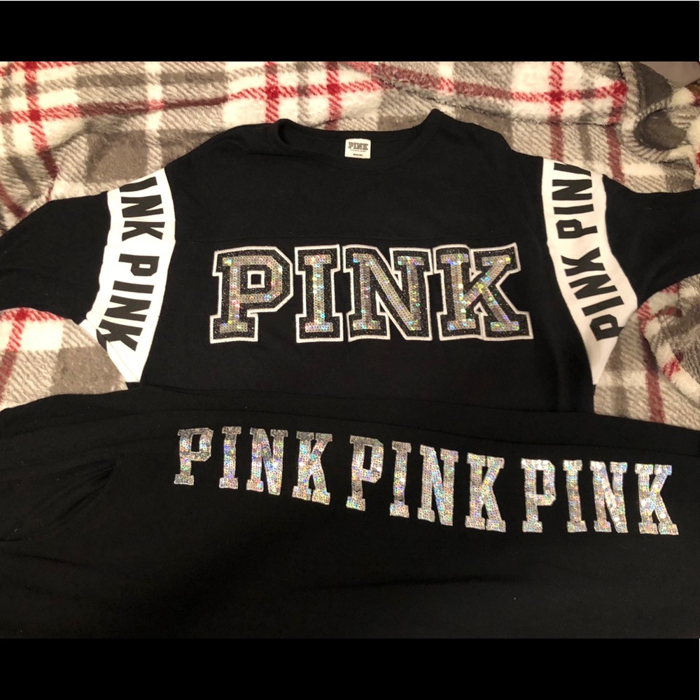 Victoria’s secrets PINK bling jersey and joggers